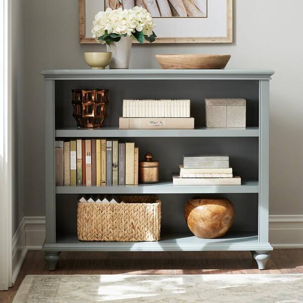 Home Decorators Collection Hamilton Gray 3-Shelf Adjustable Accent Bookcase (36 in. H)