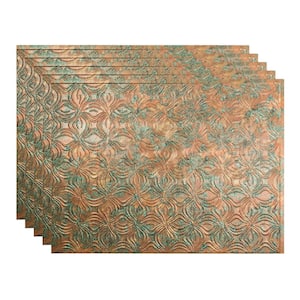 18.25 in. x 24.25 in. Lotus Vinyl Backsplash Panel in Copper Fantasy (5-Pack)