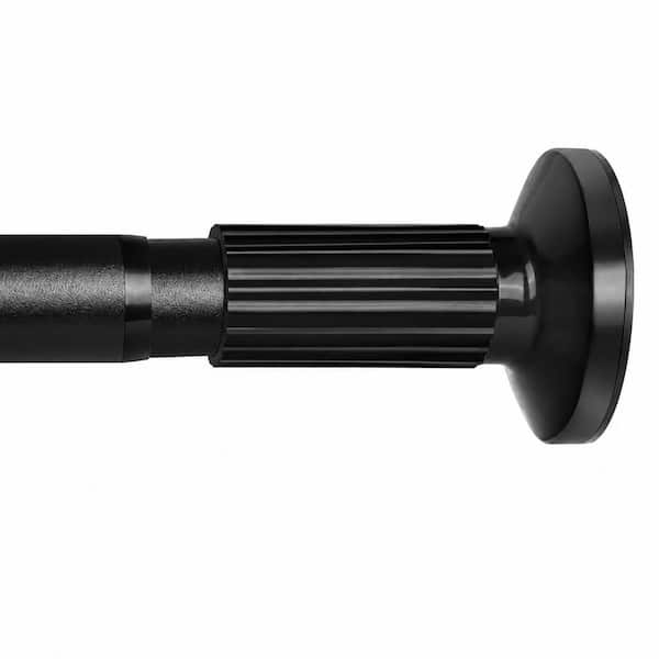 No-Drill Heavy-Duty Tension Shower Curtain Rod Adjustable 51 to 165 in. with 1.26 in. Dia in Black
