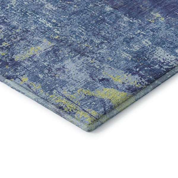 Mayfield Premium Machine Washable Abstract AMF1389 Navy 8 ft. x 10 ft. Area Rug