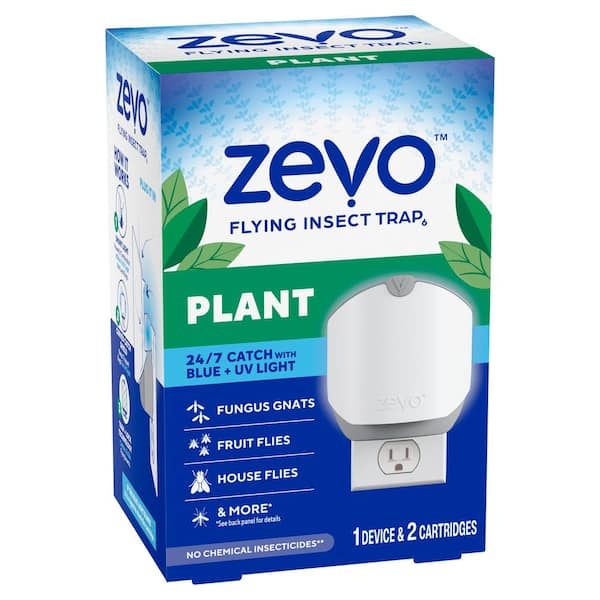 Zevo Indoor Flying Insect Trap – Mosquito Killer Lamp For Fruit Flies, Gnats – Includes Base + 1 Refill