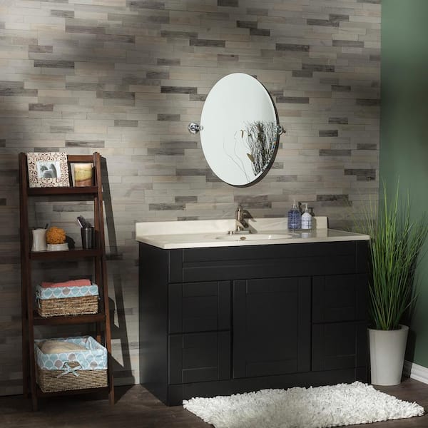 6.5 in. x 0.5 in. Weathered Barn Reclaimed Matted Wood Tiles