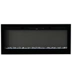 50 in. W Wall-Mount Recessed Electric Fireplace in Black