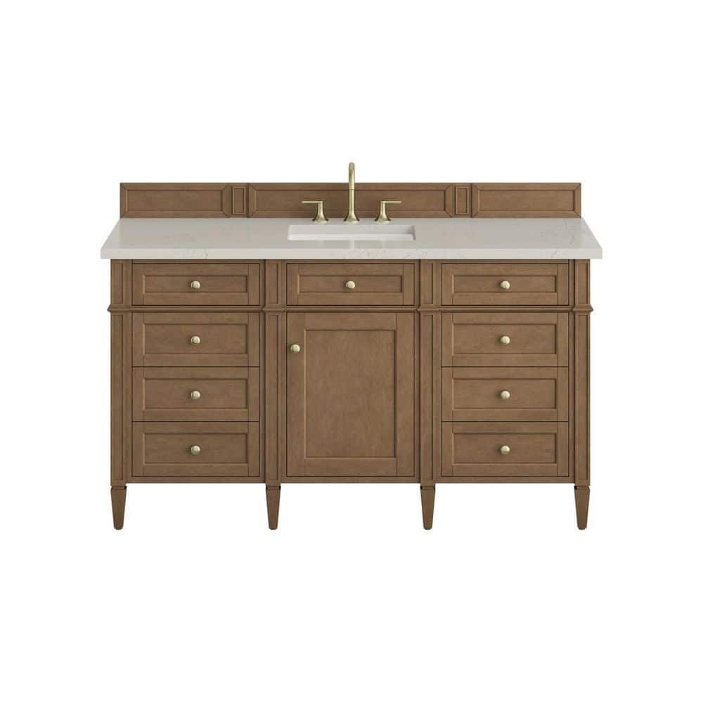 Brittany 60.0 in. Single Bath Vanity in Pecan with Siberian Silestone Low Silica Surface Top price history on PriceWatchPro