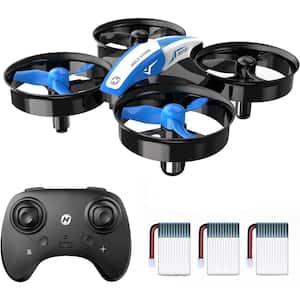 Mini Drone Quadcopter Plane for Kids and Beginners with Auto Hover, 3D Flips, 3 Batteries, Headless Mode, Blue