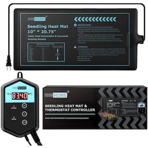 10 in. x 20.75 in. Waterproof Seedling Heat Mat with 40°F to 108°F Thermostat Controller