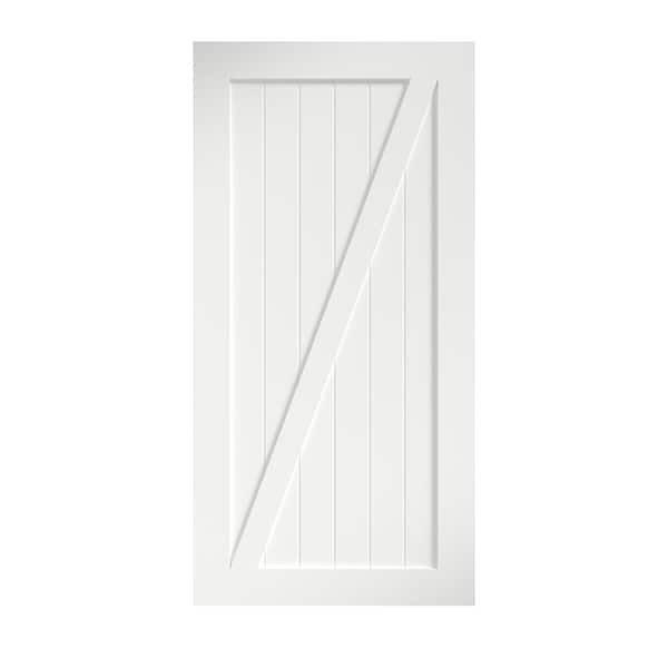 42 in. x 84 in. Z-Shape Solid Core White Primed Interior Barn Door Slab