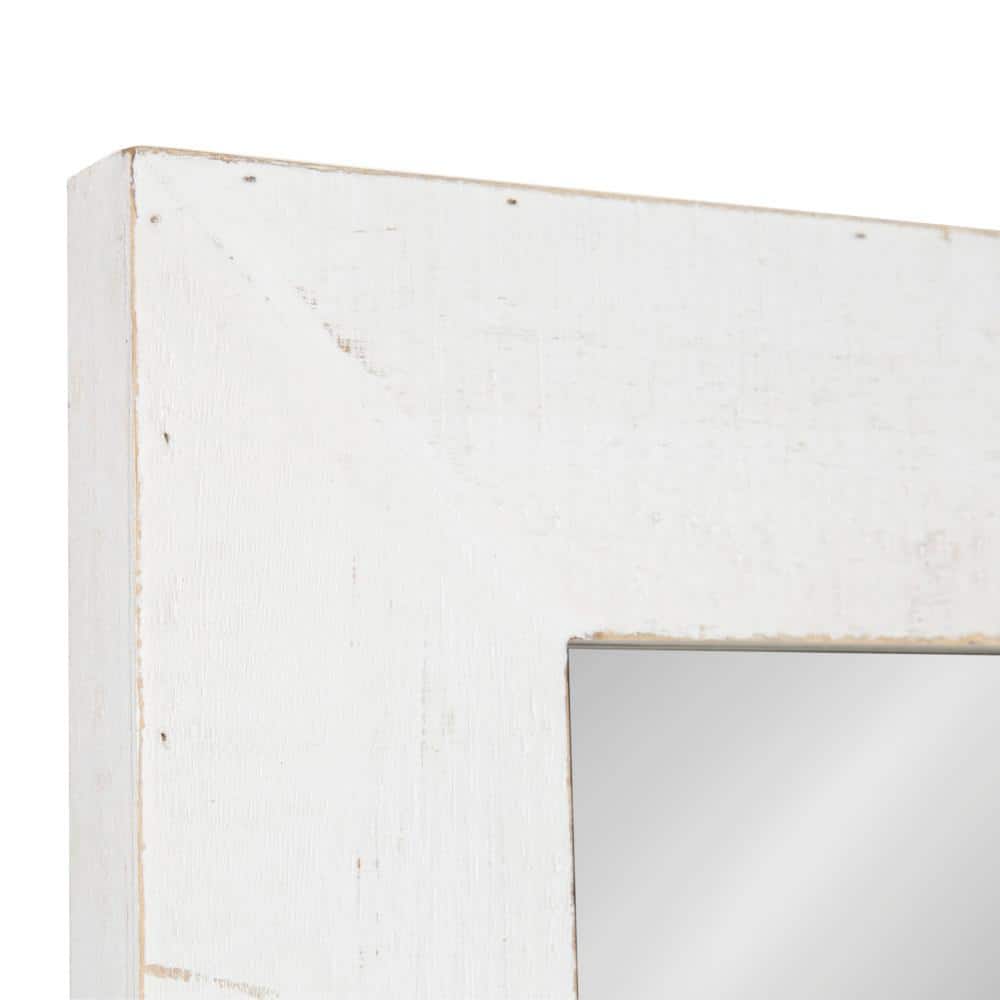 Rustic White 40.5'' Full-Length Wood Vanity Mirror