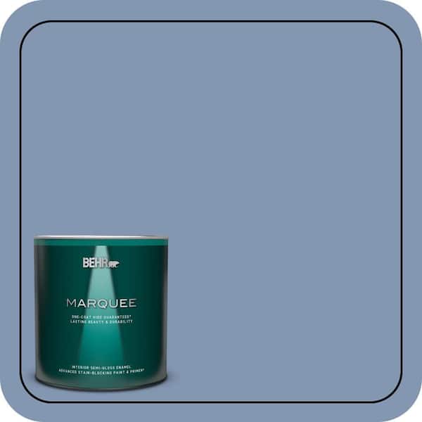 BEHR MARQUEE 1 qt. #S530-4 Jet Set One-Coat Hide Semi-Gloss Enamel Interior Paint & Primer