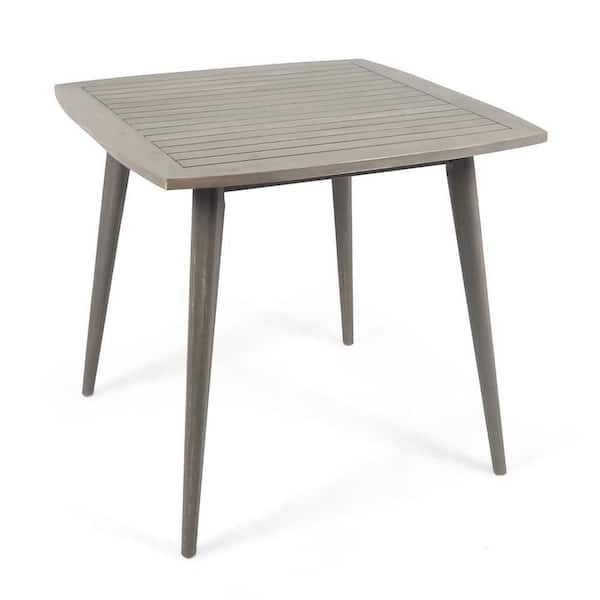 Lexy Gray Square Acacia Wood Outdoor Dining Table without Extension