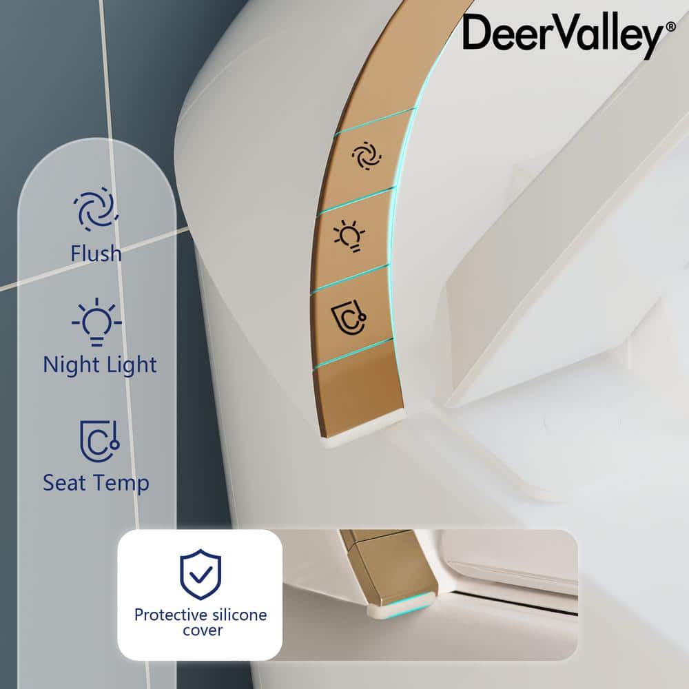 White Tankless Smart Elongated Toilet with Heated Seat