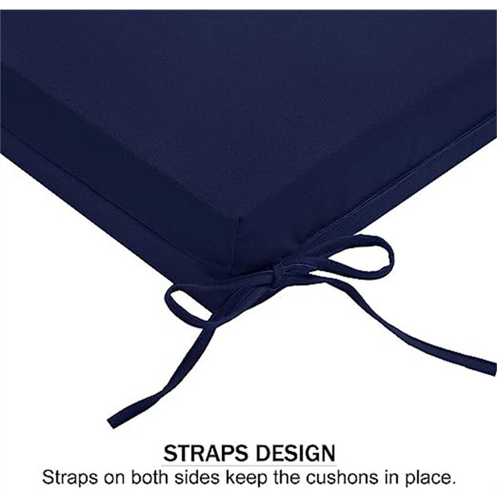 Navy Blue Memory Foam Outdoor Chair Cushions Set of 4