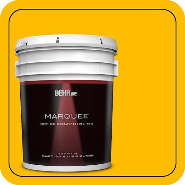 BEHR MARQUEE 5 gal. #340B-7 Empire Yellow Flat Exterior Paint & Primer