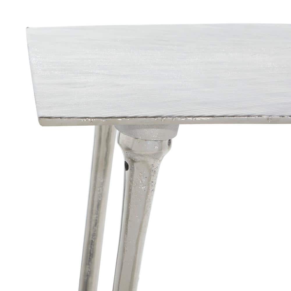 Elegant Starburst Silver Aluminum Console Table, 50" x 31"