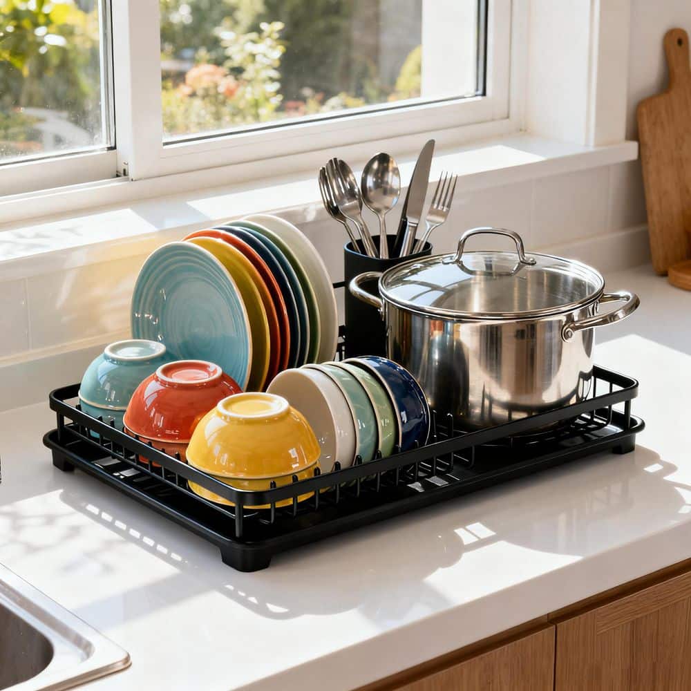 Dish Racks Only Wudkey 1 Tier Extendable Dish Racks, Stainless Steel Dish Drying Rack ...