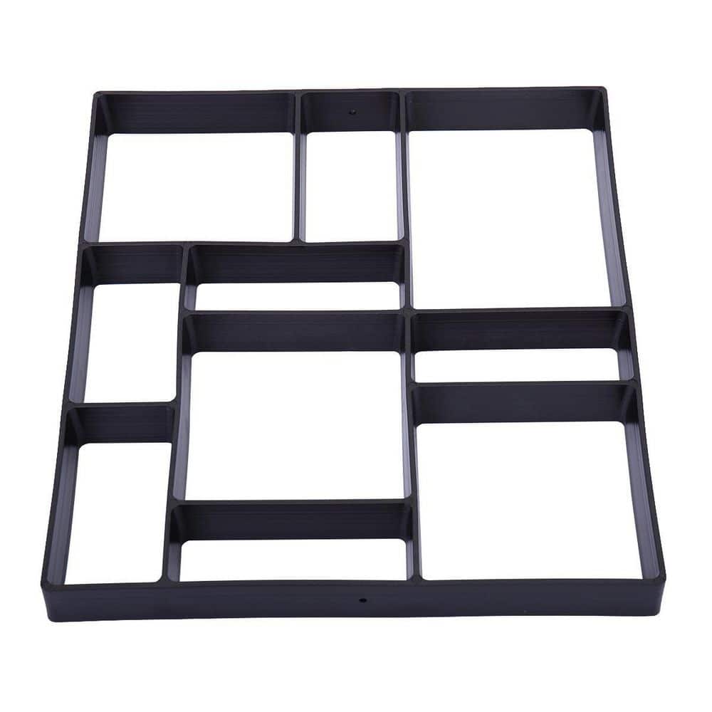 17.72 in. x 15.75 in. Black Plastic DIY Stone Mold Paving Pavement Mould St