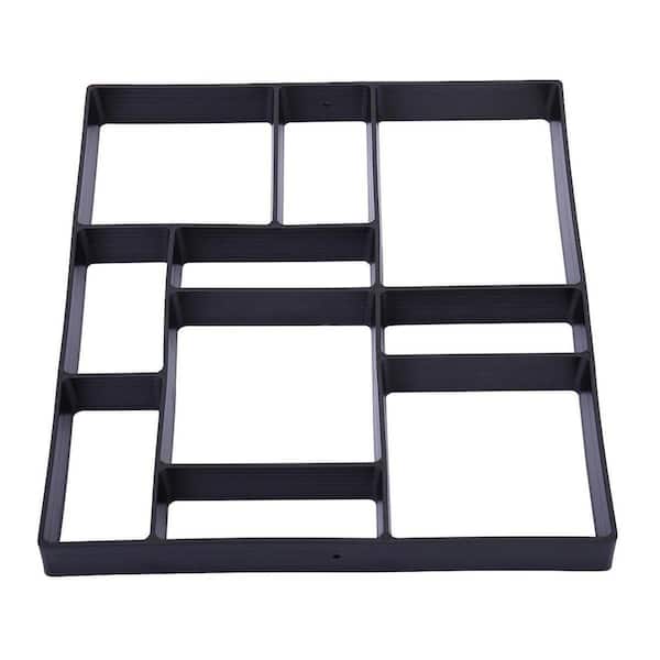 17.72 in. x 15.75 in. Black Plastic DIY Stone Mold Paving Pavement Mould Stepping Stone Paver