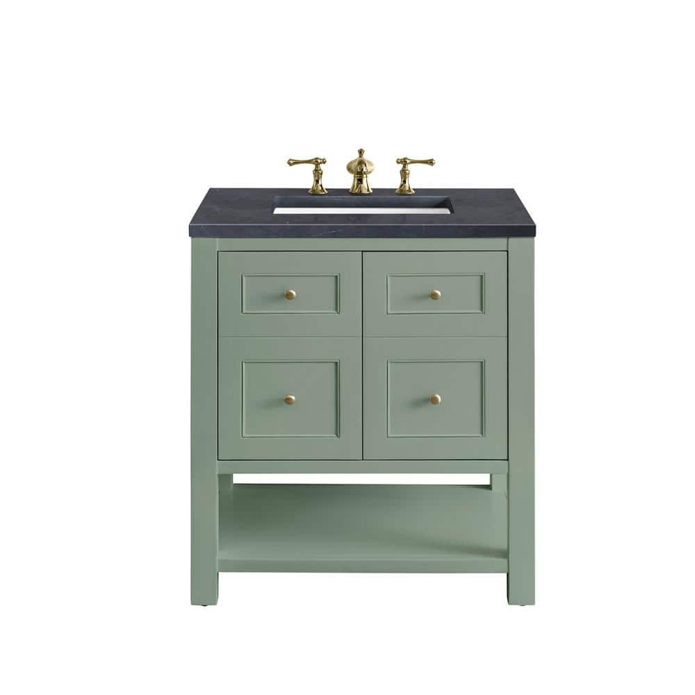 Smokey Celadon Solid Wood Single Vanity with Charcoal Soapstone Top