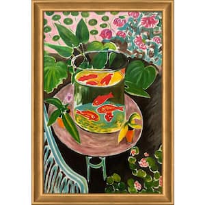 The Goldfish by Henri Matisse Muted Gold Glow Framed Animal Oil Painting Art Print 28 in. x 40 in.