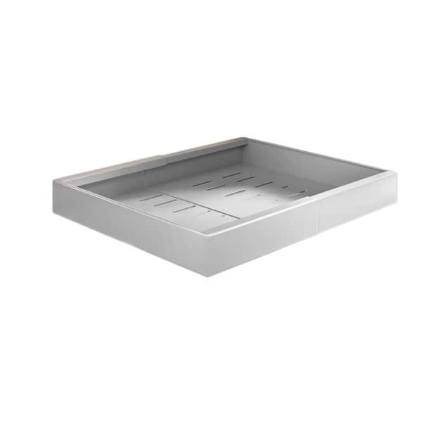 2-Pack Expandable Pull Out Organizer with Raising Pad, 21 in. Deep and 12.05 to 20.4 in. Adjustable Width, Silver