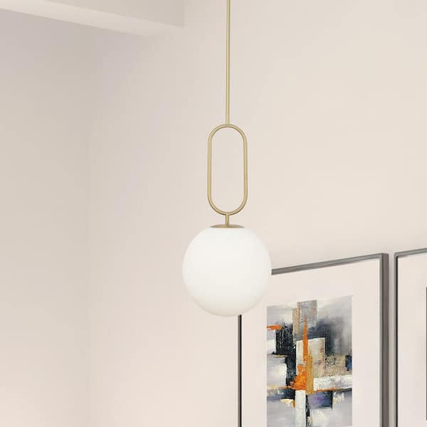 Dainolite Simone 1-Light Aged Brass Globe Pendant Light SIM-121P