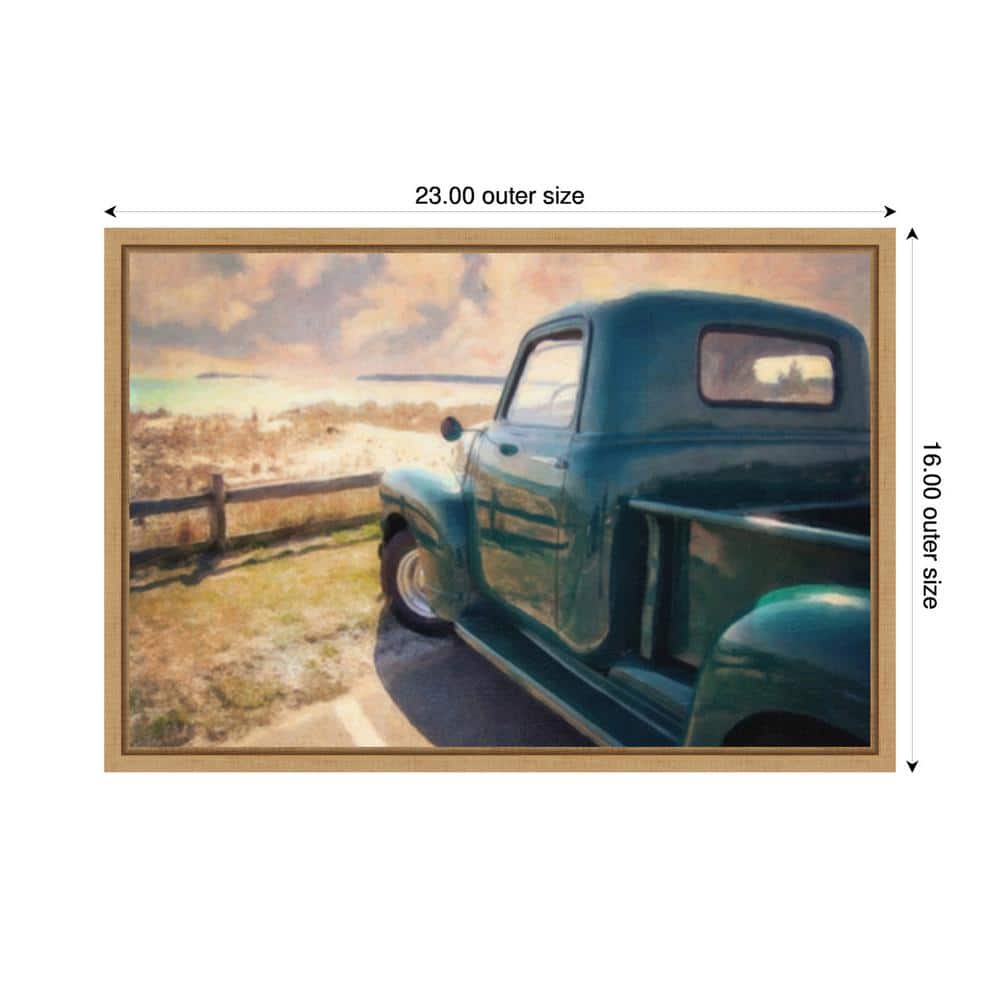 Great Ride Great View Framed Canvas Wall Art in Sylvie Maple