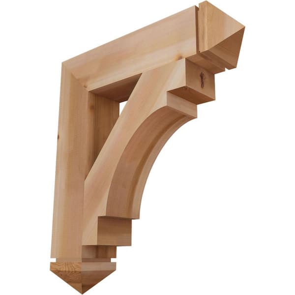 Ekena Millwork 5-1/2 in. x 32 in. x 28 in. Western Red Cedar Merced Arts and Crafts Smooth Bracket