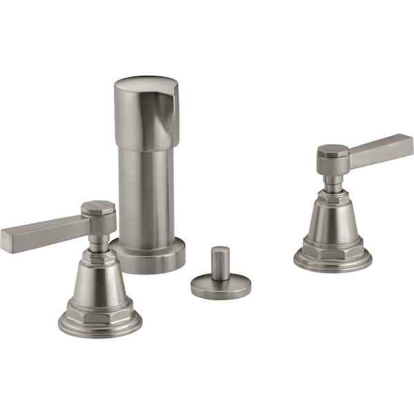 KOHLER Pinstripe 2-Handle Bidet Faucet in Vibrant Brushed Nickel