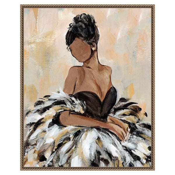 Amanti Art Ball Gown Frills III by Annie Warren 23 in. W x 28 in. H. Canvas Wall Art Print Framed in Bronze
