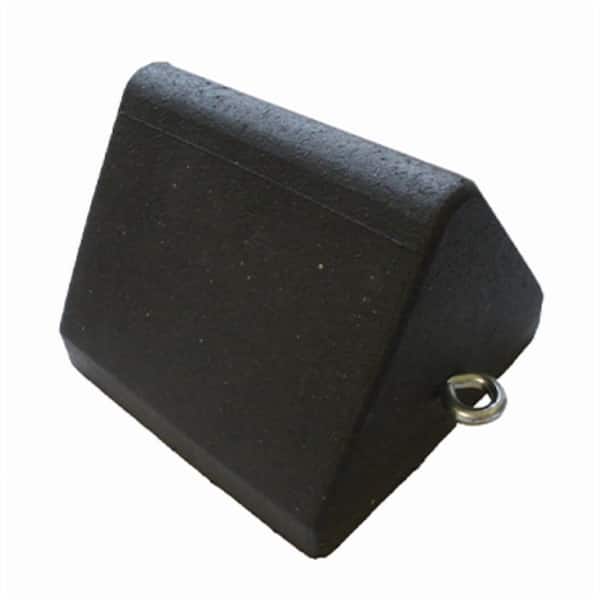 8.5 in.W x 8.75 in.D x 7 in.H Black Tire Wheel Chock with Eyebolt