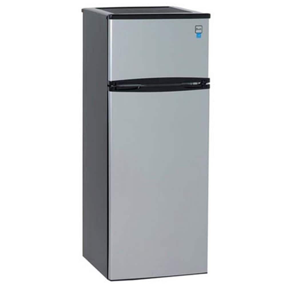 Avanti 7.4 cu. ft. Apartment Size Top Freezer Refrigerator in Black and Platinum, Silver