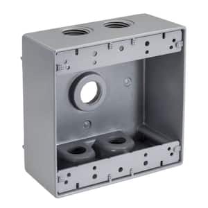 3/4 in. Weatherproof 5-Hole Double Gang Electrical Box