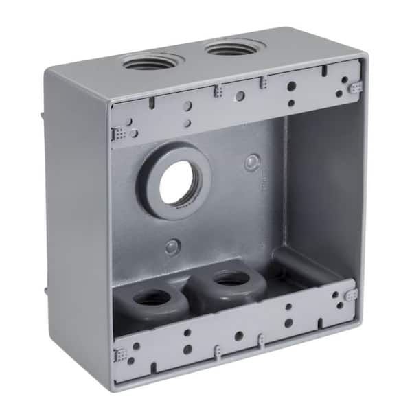 Southwire 3/4 in. Weatherproof 5-Hole Double Gang Electrical Box