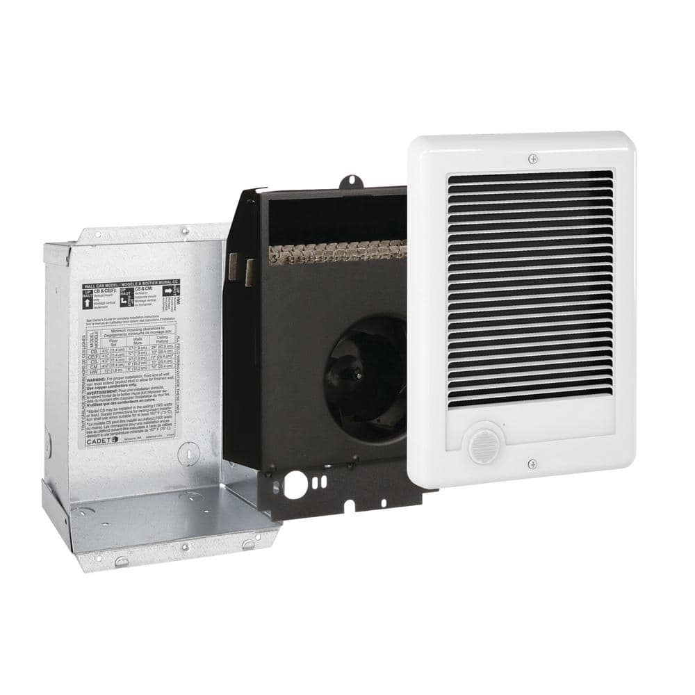 White Electric Forced Air Wall Heater with Automatic Shut-off