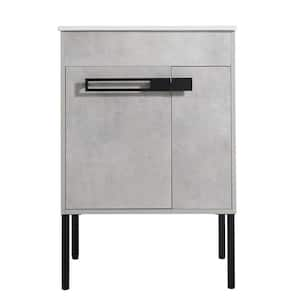 24 in. W x 18 in. D x 34 in. H Bath Vanity Cabinet without Top in Cement Grey, Freestanding or Floating Installation