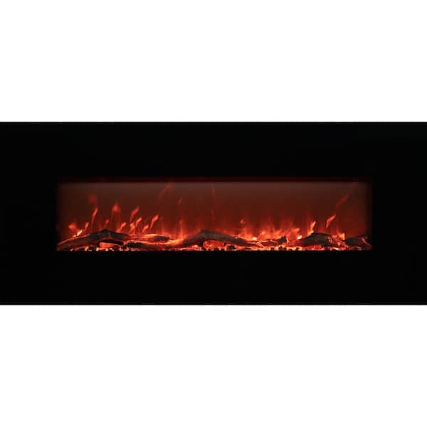 Home Depot with The Wood - in. Log Fireplace Electric LED EdenBranch 50 Wall-Mounted Effect 141002