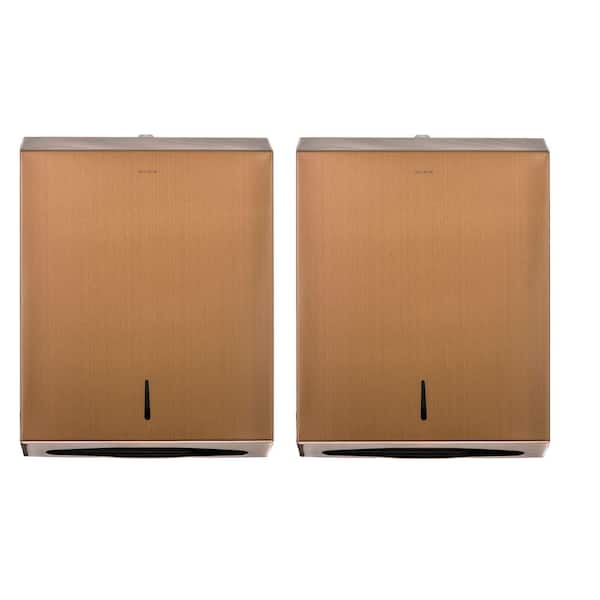 Alpine Industries 480-COP-2PK Commercial Stainless Steel C-Fold/Multi-Fold Paper Towel Dispenser in Copper (2-Pack ) - 1