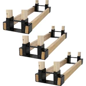 Steel Firewood Log Rack Bracket Kit - Adjustable to Any Length (Set of 3)