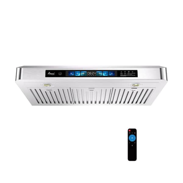 30 in. Under Cabinet Range Hood, 900 CFM, 4-Speed, Voice/Gesture/Touch/Remote Control, LED, 3 Vents, SS, Baffle Filters