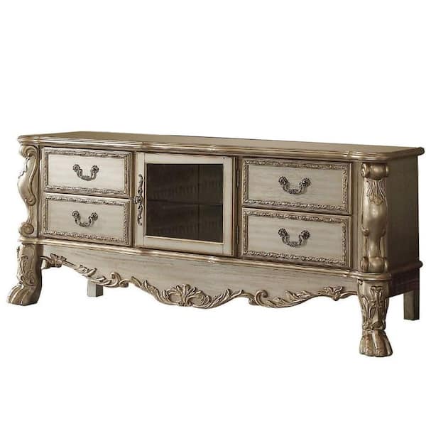 Acme Furniture Dresden 20 in. Vintage Bone White TV Stand Fits TV's up to 70 in.