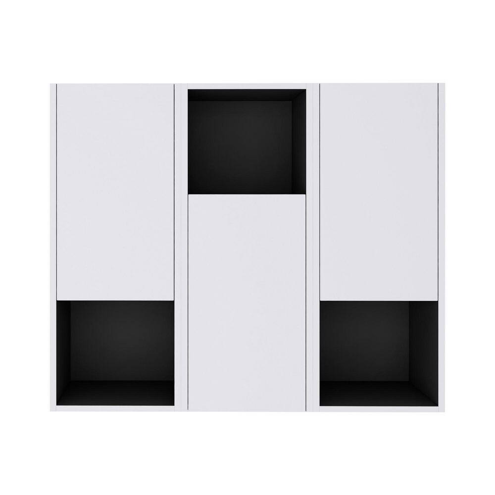 35.43 in. W x 9.81 in. D x 29.5 in. H Bathroom Storage Wall Cabinet in White with 3 Door Storages and Open Shelves price history on PriceWatchPro
