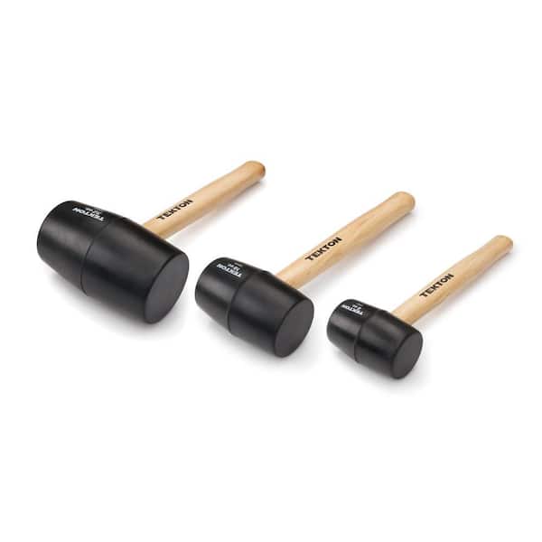 17 Ounce Rubber Mallet, Lightweight Double Face Hammer with Wood Handle 2  Pcs