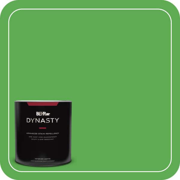 BEHR DYNASTY 1 qt. #440B-6 Barnyard Grass Matte Interior Stain-Blocking Paint and Primer
