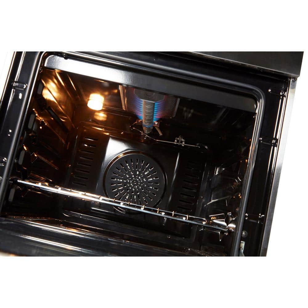 Sleek Modern 24" Black Freestanding Gas Convection Range