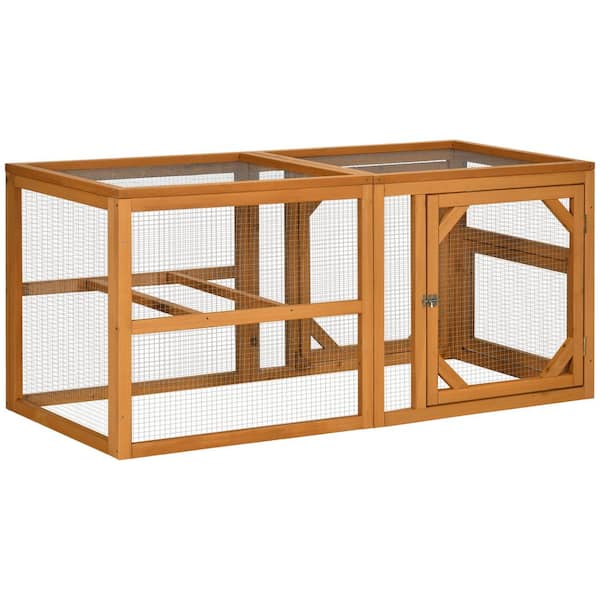 PawHut 55 in. Wooden Chicken Coop Add-on Expansion with Combinable Design