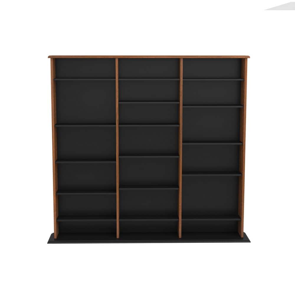 Cherry and Black Triple Width Media Storage Tower