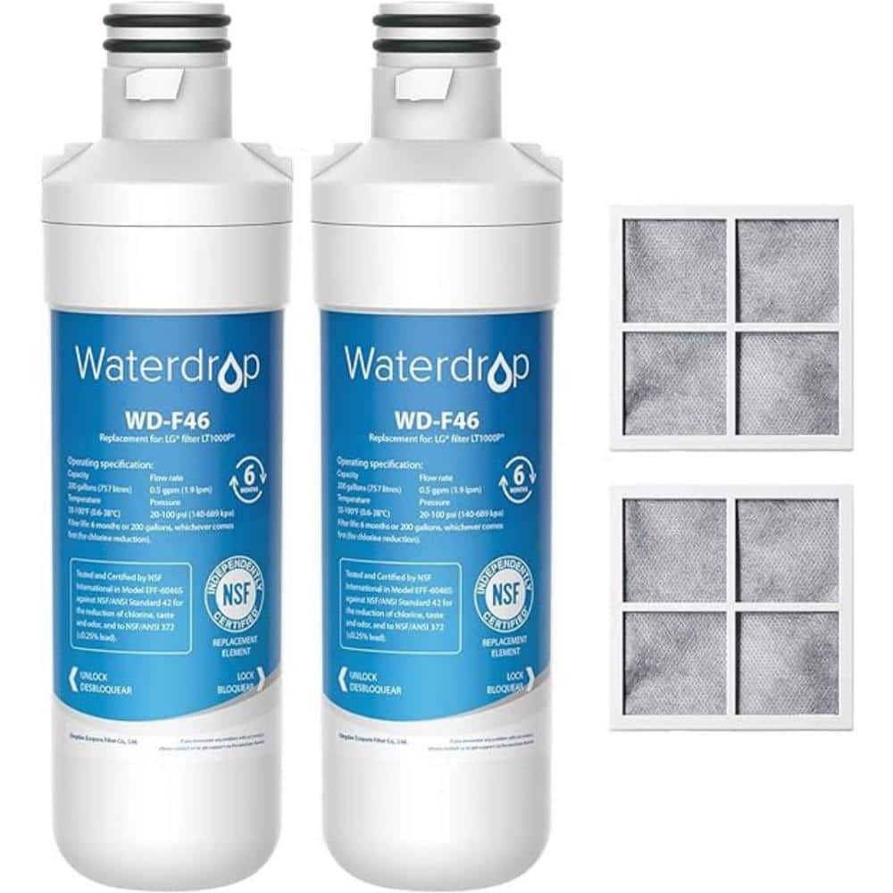 Refrigerator Water FilterReplacement For LG LT1000PLMXS28626SLFXS26973SLFXS26596S and LT120F (2-pack) price history on PriceWatchPro