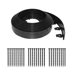 Tall Wall 60 ft. x 2.5 in. Black Plastic No-Dig Landscape Edging Kit