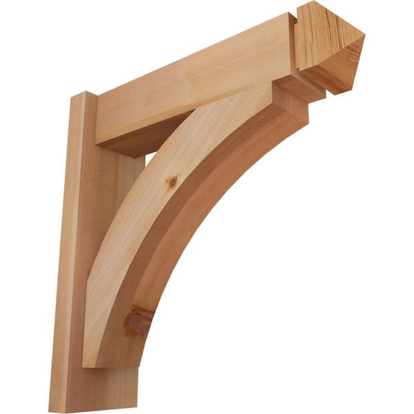 Ekena Millwork 6 in. x 20 in. x 20 in. Western Red Cedar Thorton Arts and Crafts Smooth Outlooker
