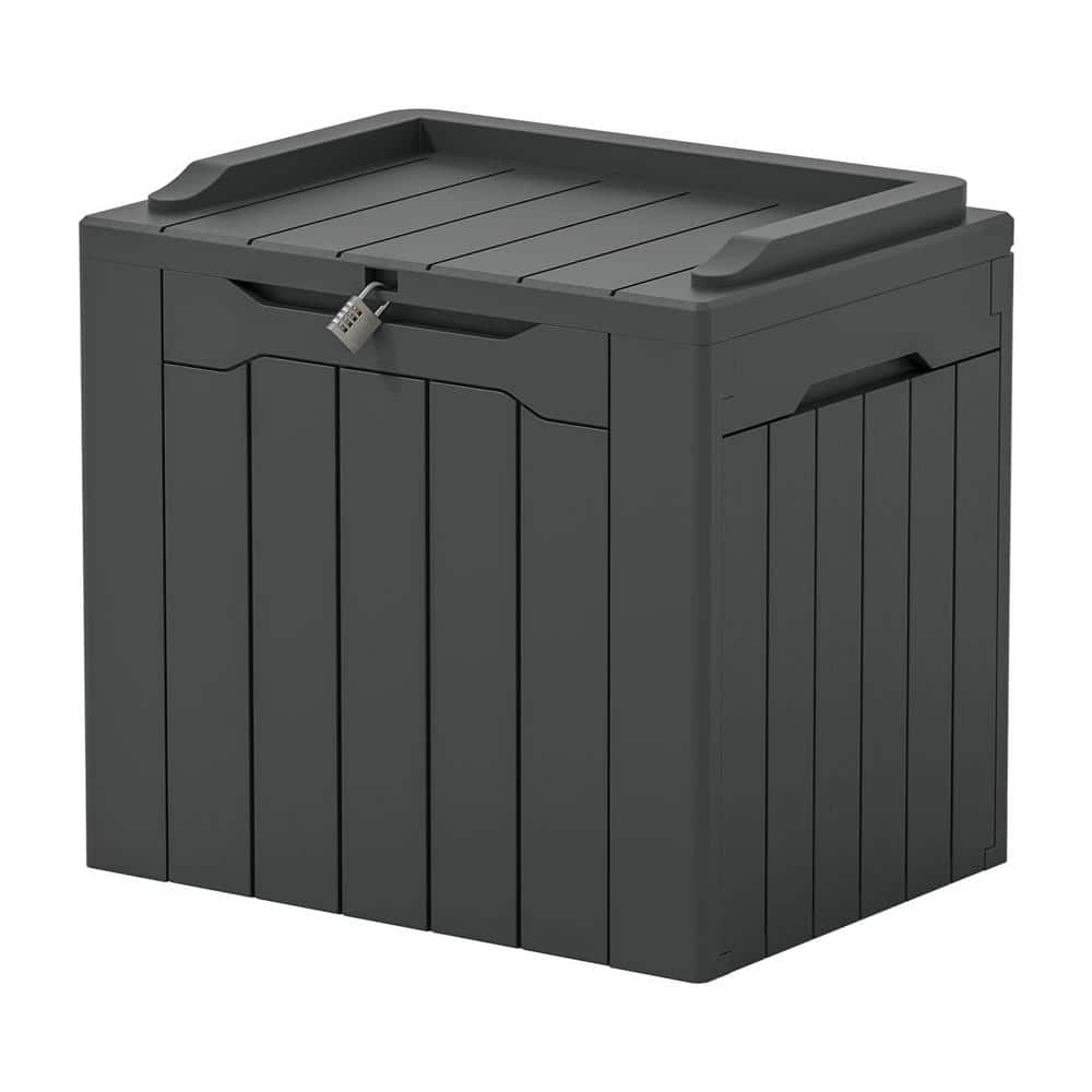 Dark Grey Lockable Resin Outdoor Deck Box